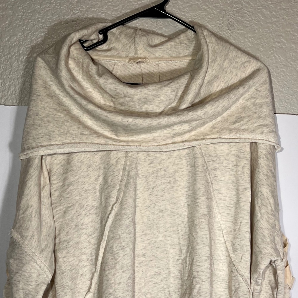 POL Cowl Neck Sweatshirt Hi Low Top Lace Up Sleeves Casual Comfy‎ - Picture 5 of 12